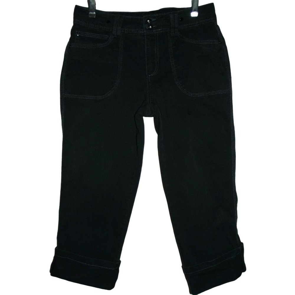 Jeanstar SIze 8 X 22" Black Cropped Cuffed Jeans crop capri